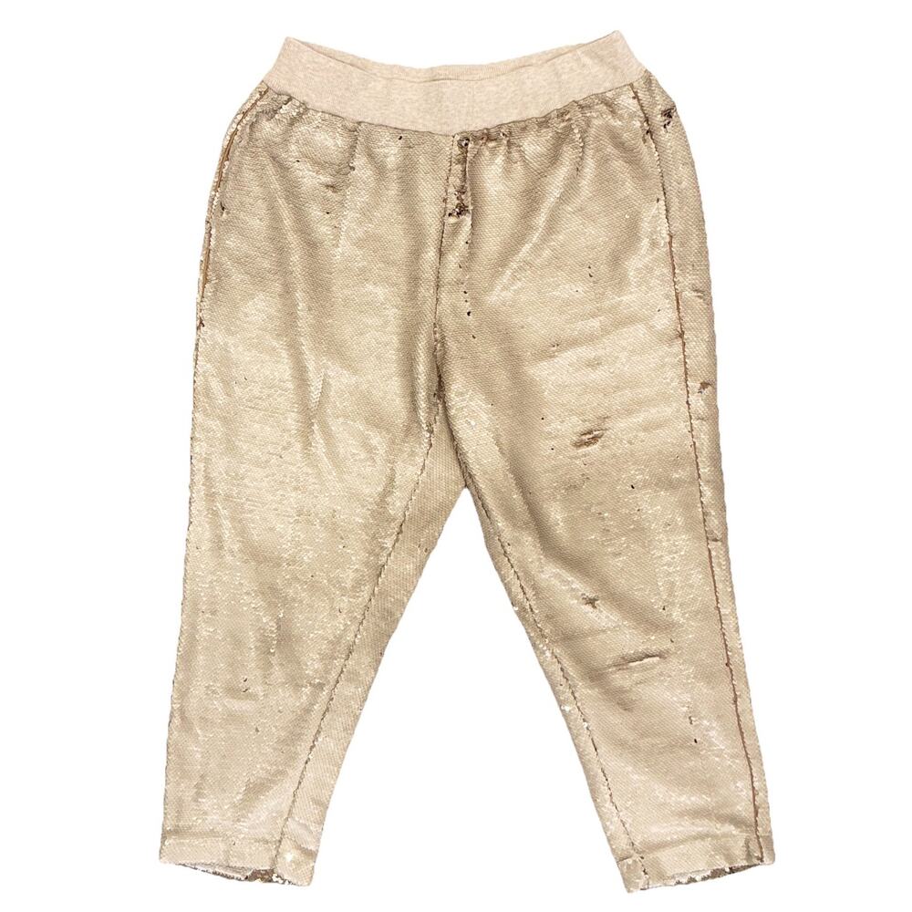 Anthropologie Women’s Gold Fish Scale Joggers in Size LP